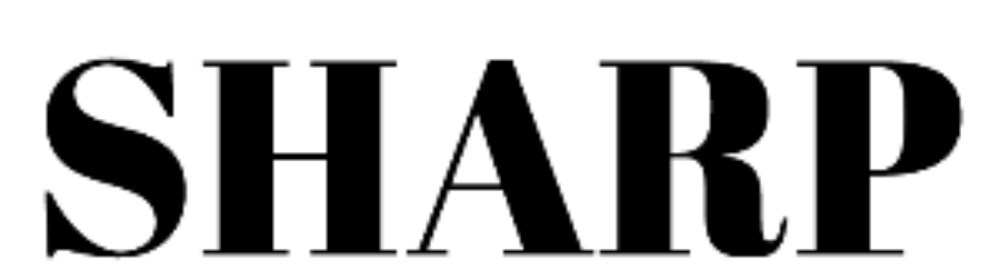 Black 'SHARP' text on a white background