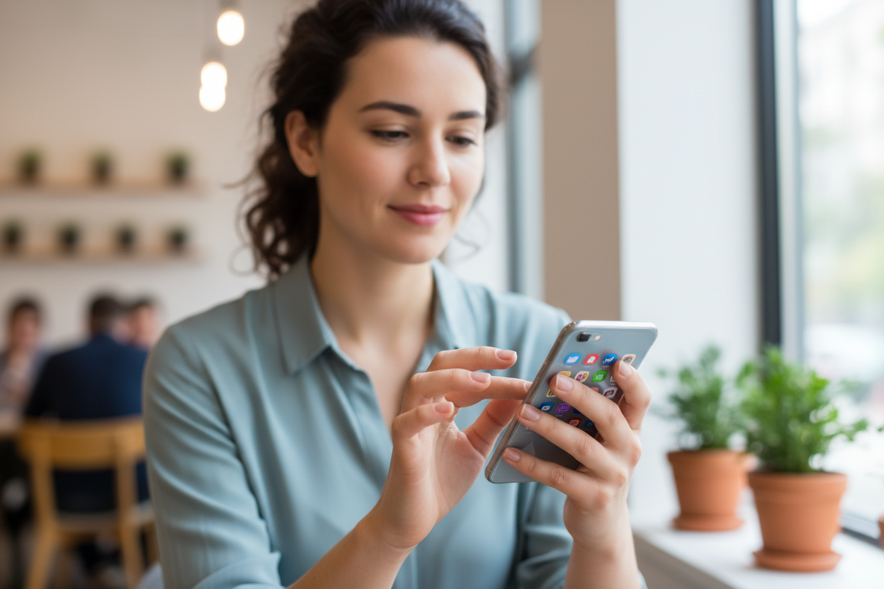 close up of woman on cell phone