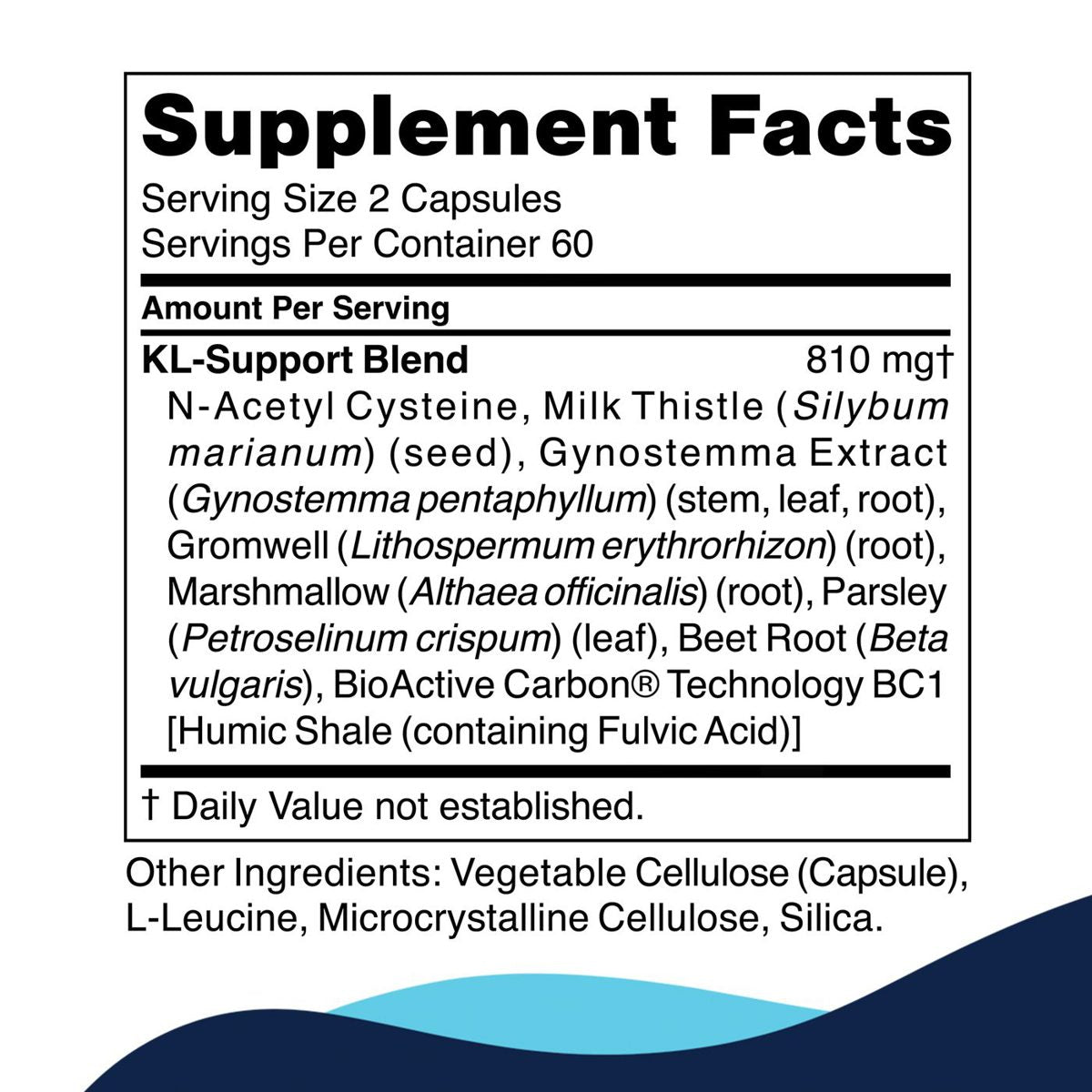 KL Support supplement facts